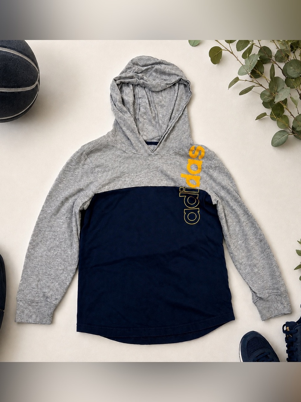 Adidas Boys Hooded Long Sleeve Shirt